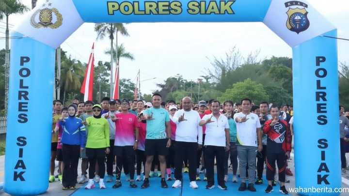 Facing Challenges: Road to Riau Bhayangkara Run, Polres Siak Gelar Fun Run 8 Kilometer