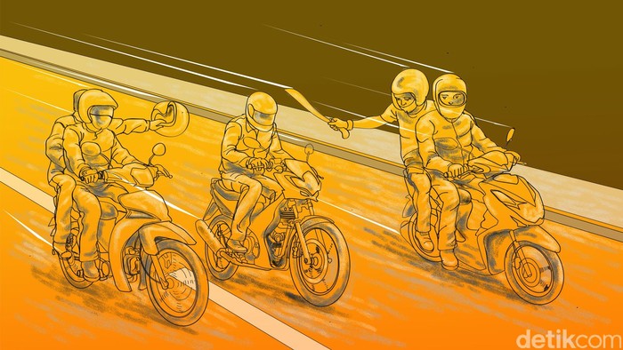 3 Remaja Jakbar Dikejar Kelompok Bersajam hingga Tabrak Tiang – Motor Dirampas