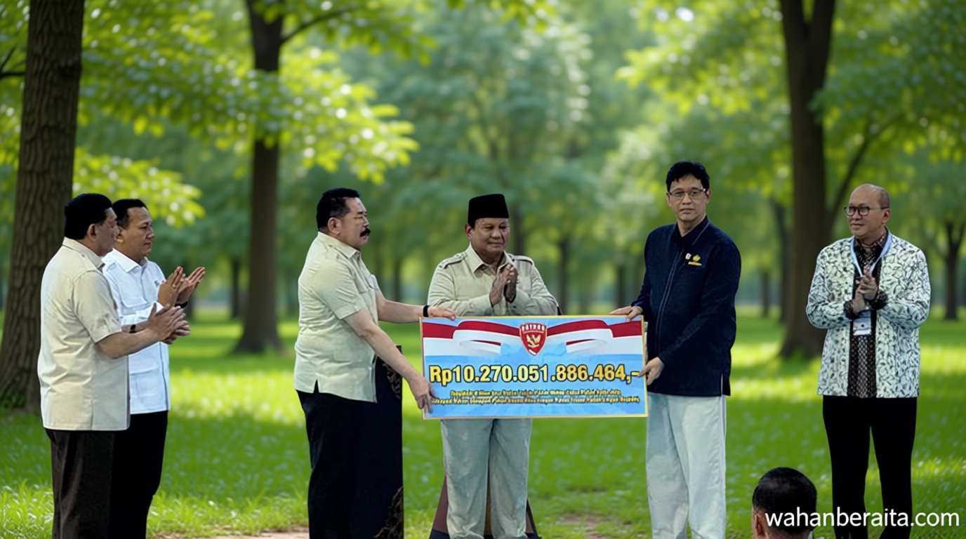 Disaksikan Prabowo, Jaksa Agung Serahkan Duit Rp 10,2 T Kasus Hutan ke Menkeu