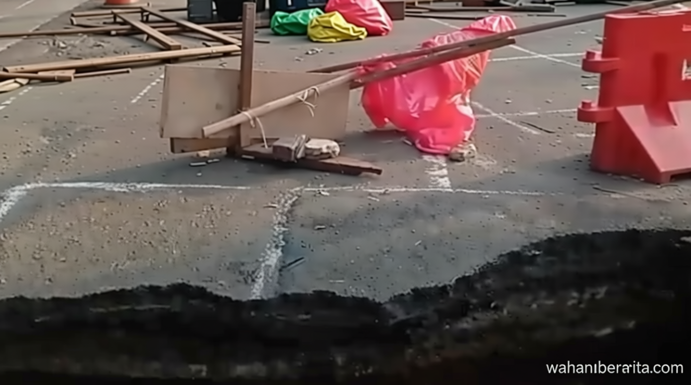 Jalan Amblas di Lenteng Agung Jaksel – Lalin Arah Depok Macet
