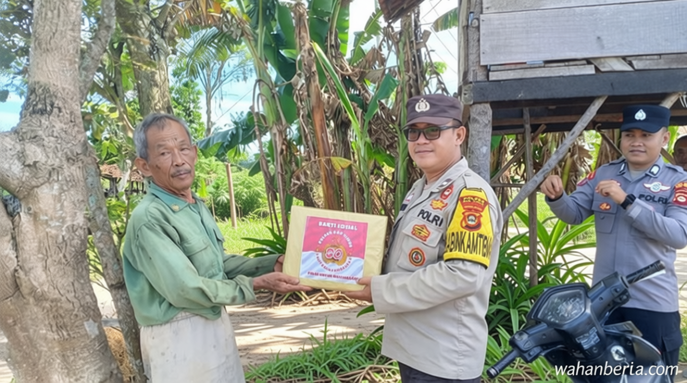 Polda Sumsel Bagikan Bansos dan Bantuan Pangan untuk Lansia di OKU Timur