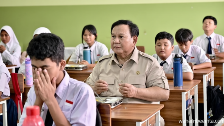 Special Plan: Prabowo Tinjau MBG di SMPN 111 Jakarta, Duduk dan Makan Bareng Siswa