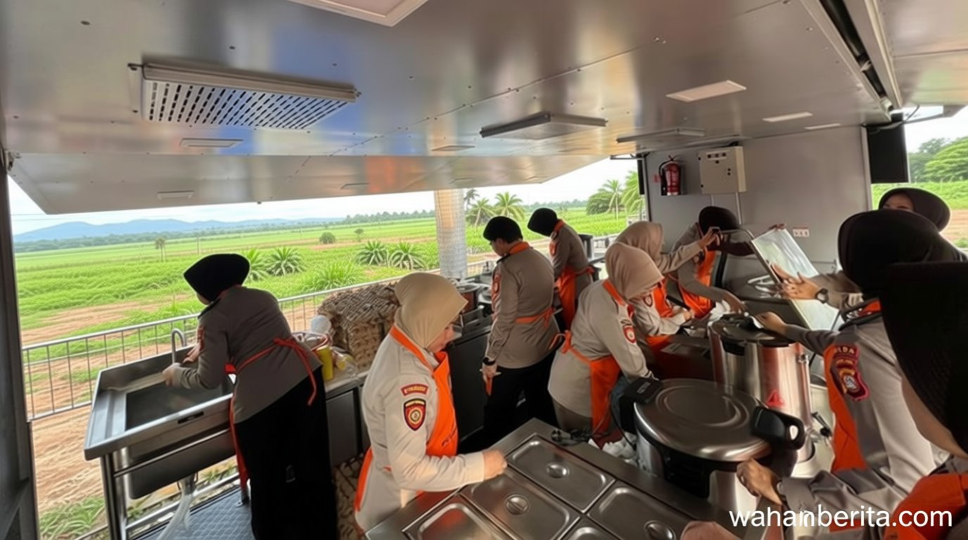 Polwan Polda Metro Bagikan Makanan Siap Saji ke Korban Kebakaran Kemayoran