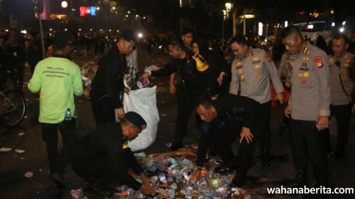 What Happened During: Wakapolda Metro Pimpin Bersih-bersih Sampah di Thamrin Usai Demo Mahasiswa