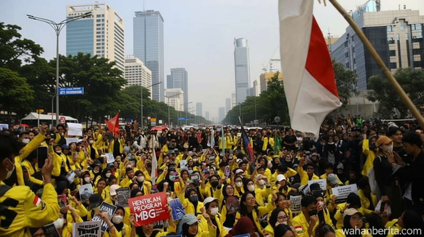 Mahasiswa dan Massa Aksi Tertahan di Kawasan Tosari Saat Menuju Bundaran HI