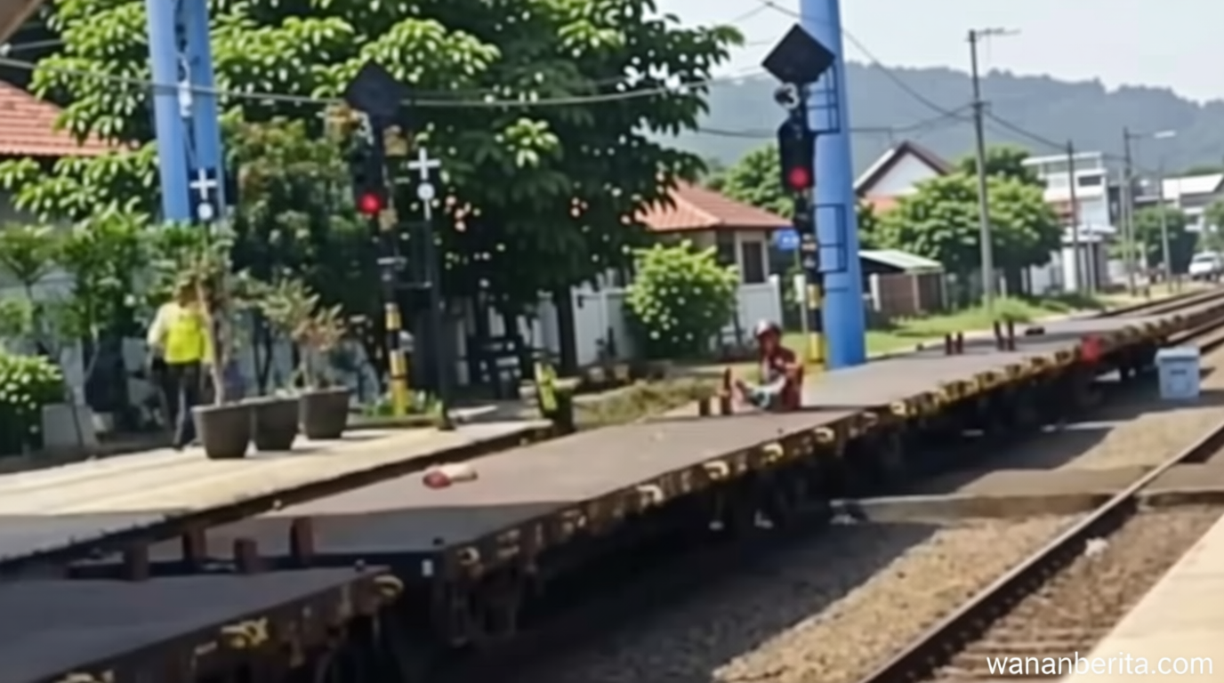 Viral Pria Nebeng Kereta Barang di Jatinegara – Sempat Dadah-dadah ke Petugas