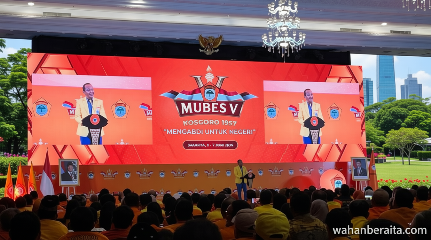 Momen Bahlil Kaget Disambut Lagu ‘Mas Bahlil Ganteng’ di Mubes V Kosgoro