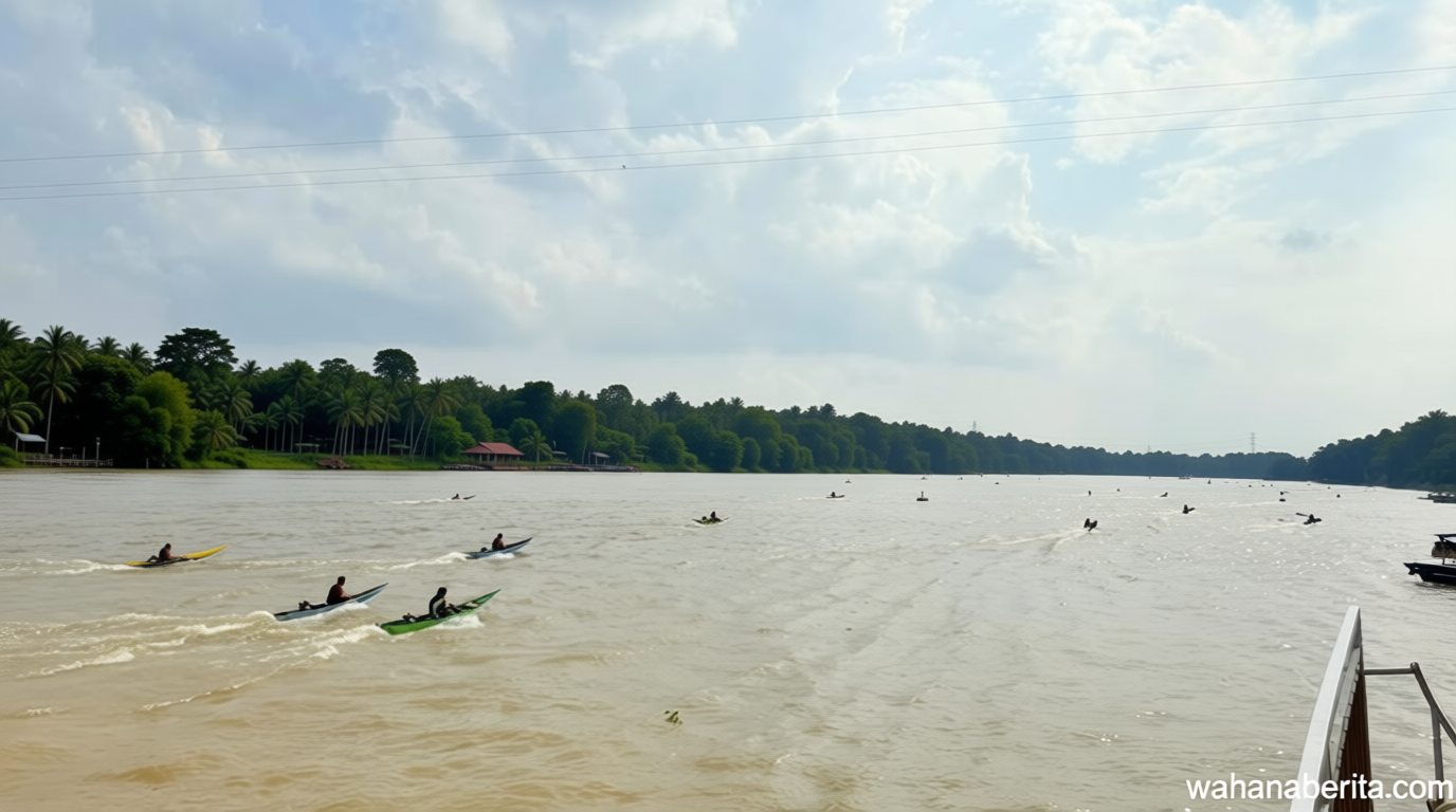 Dukungan Polisi di Pelalawan Boat Racing, Pesona Wisata Sungai Kampar