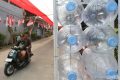 Kreatif! Warga Tangerang Bikin Gapura dari 184 Galon dan Kain Merah Putih 400 Meter
