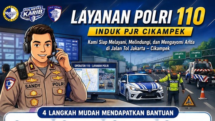 Layanan 110 Polri Kini Terintegrasi di Sepanjang Tol Jakarta-Cikampek