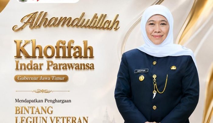 Khofifah Terima Bintang LVRI, Ingatkan Perjuangan Tak Lagi Angkat Senjata